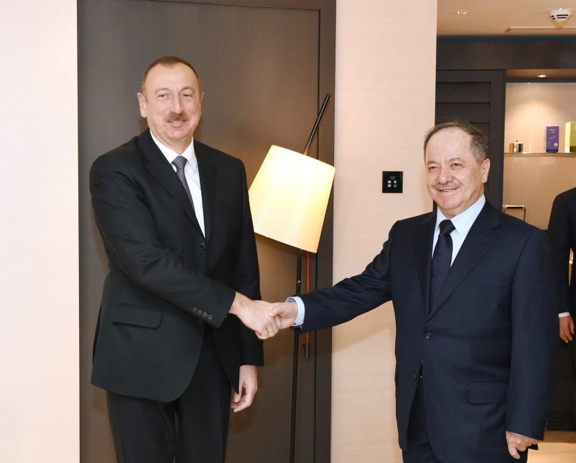 Azərbaycan Prezidenti Davosda İraq Kürdüstan Regional hökumətinin başçısı ilə görüşüb